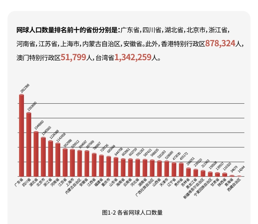 《中國網球事業發展基礎數據》發布 網球人口、場地數量增長